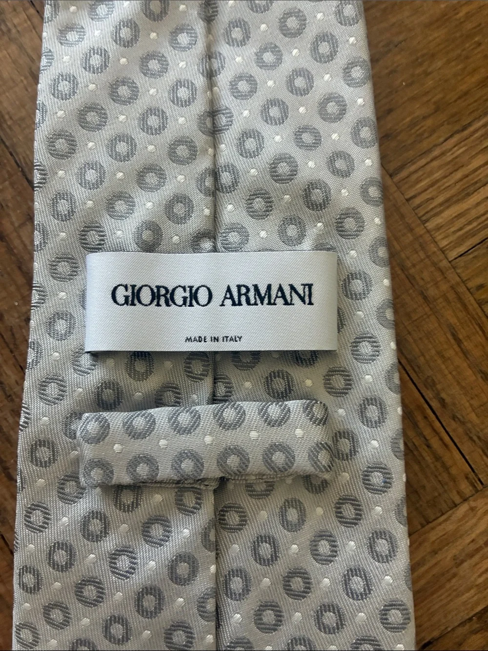 Giorgio Armani Gray Geometric Silk Tie